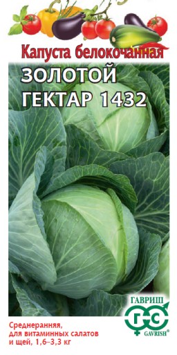 Капуста белокочанная Золотой гектар 1432 (Гавриш) Капуста белокочанная Золотой гектар 1432 (Гавриш)
