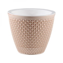 Ротанг кашпо со вставкой 1,6л Пудровый